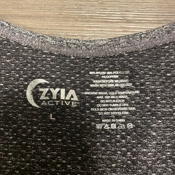 Zyia Active Heather Gray Sleeveless Scoop Neck Racerback Tank Top Size L - Picture 6 of 8
